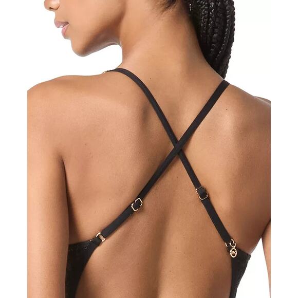 MICHAEL Michael Kors Women's Floral Lace One-Piece Swimsuit, Black, Size 6 0334 - Picture 3 of 3